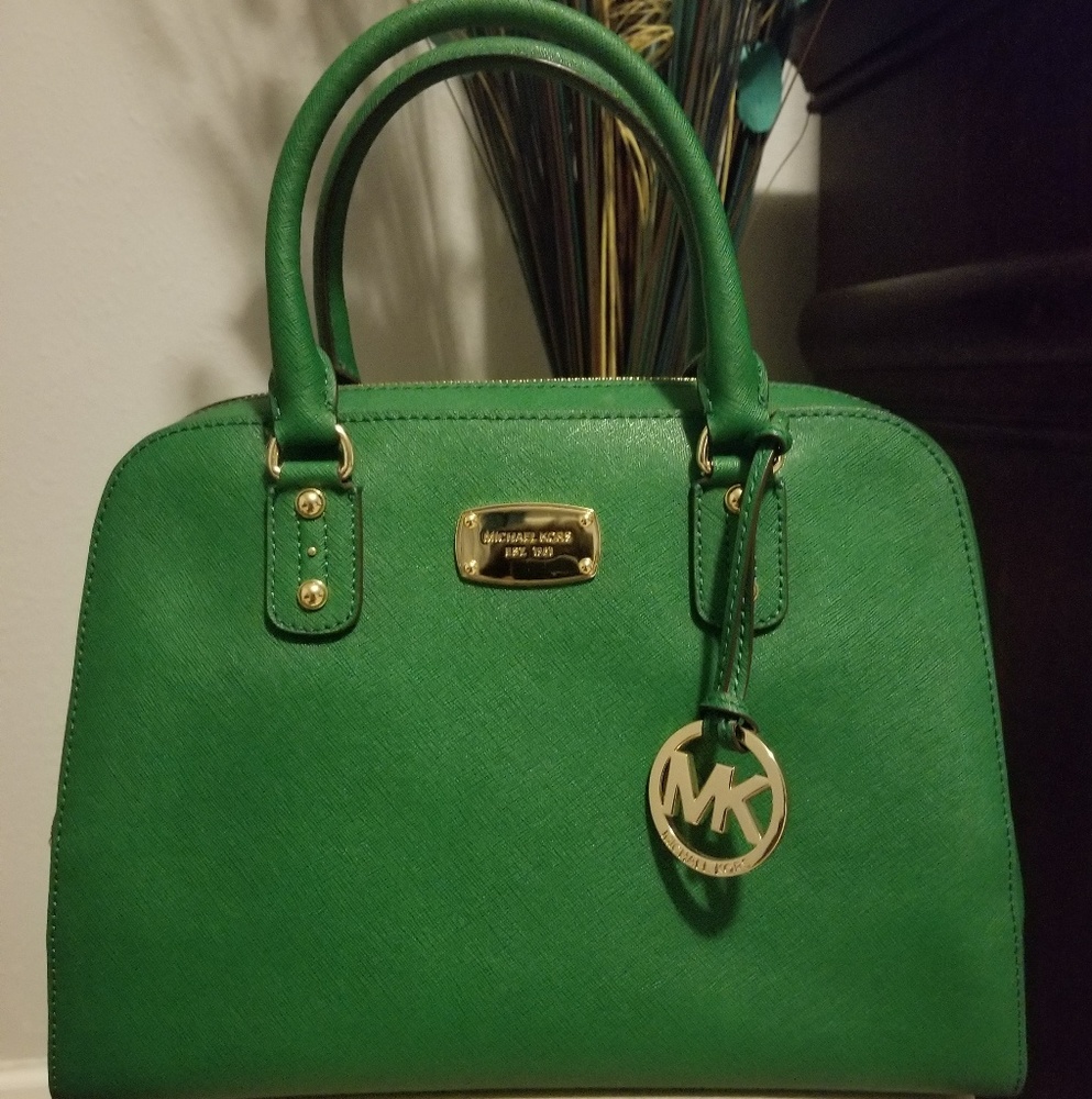 MK Lg Leather Satchel